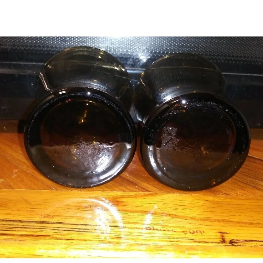 Vintage Mid Century Ombre Brown Flared 10 oz Lowball Rocks Drinking Glasses 2